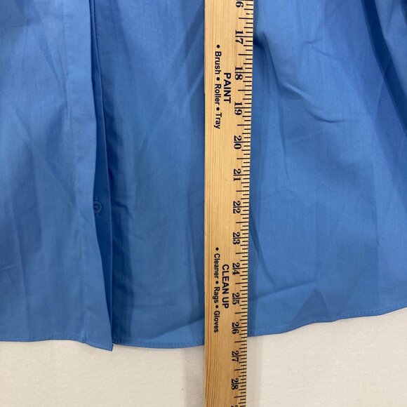 New Worthington size XL Blue Puff Sleeve Smocked Detail Button Down Preppy - Picture 6 of 12